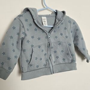 Carter's Gray Floral Zip-Up Hoodie